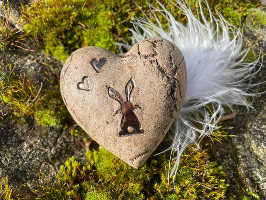 Deko Herz mit Osterhase