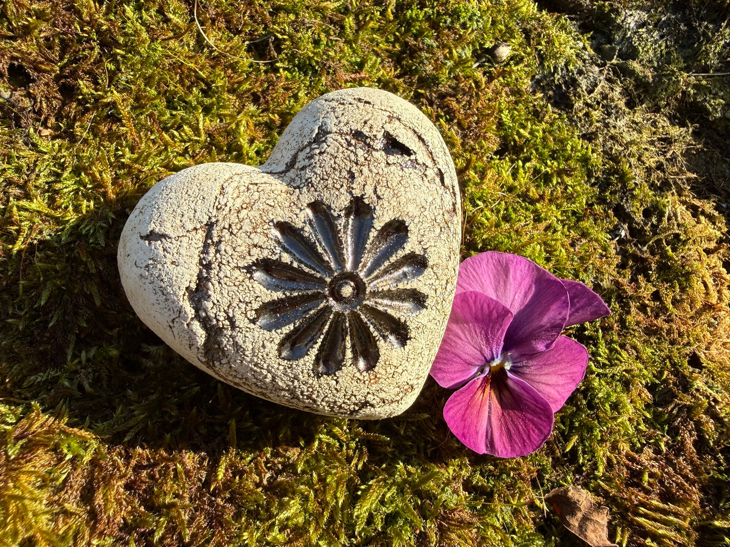 Deko Herz mit Blume Margerite