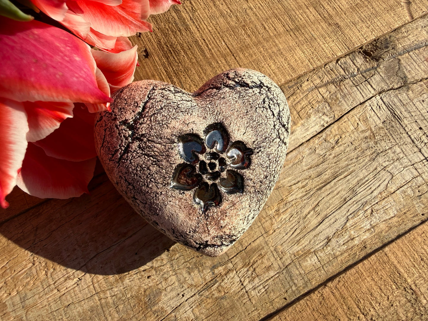 Deko Herz mit Blume Enzian