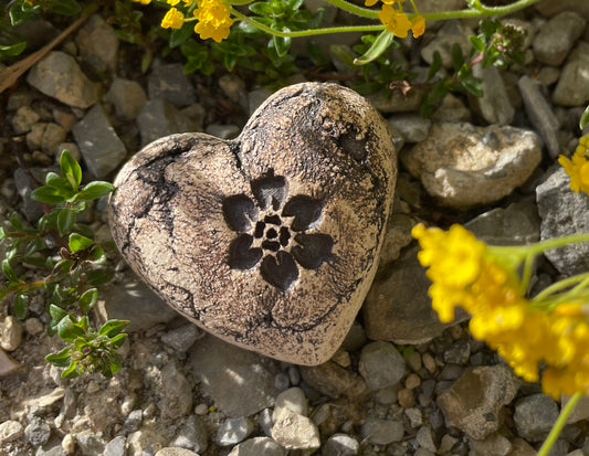 Deko Herz mit Blume Enzian