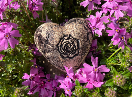 Deko Herz mit Blume Rose