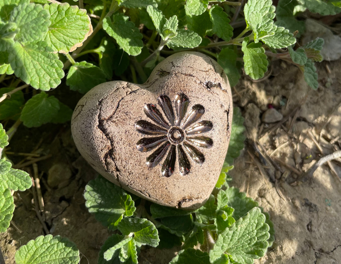 Deko Herz mit Blume Margerite