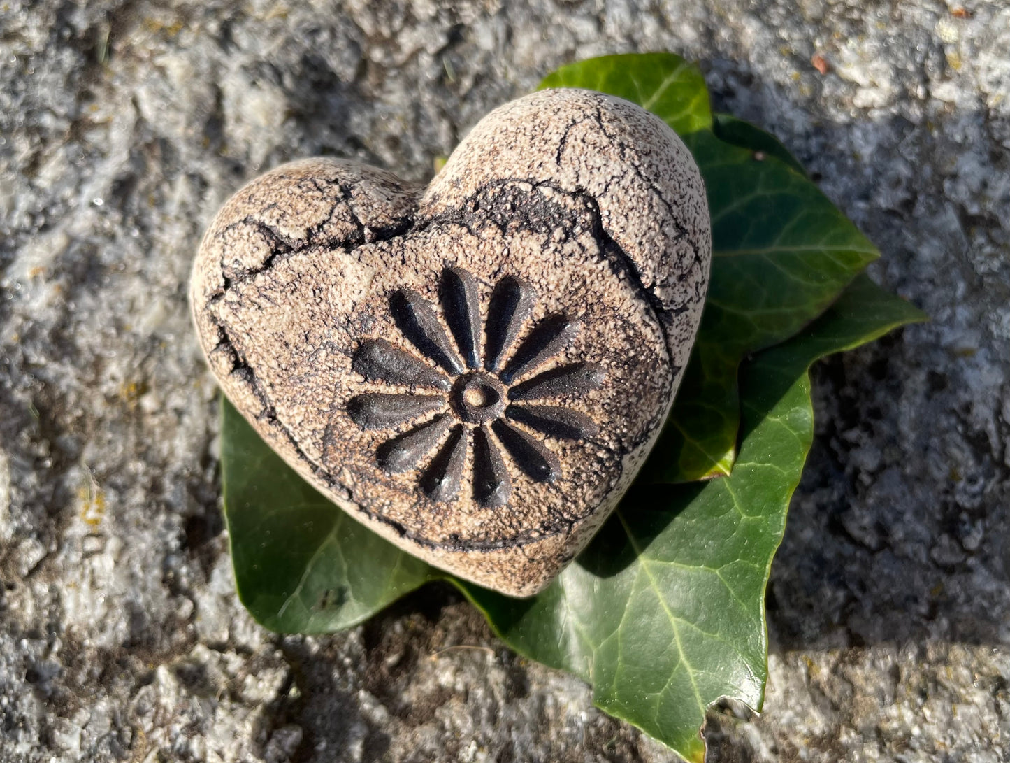 Deko Herz mit Blume Margerite