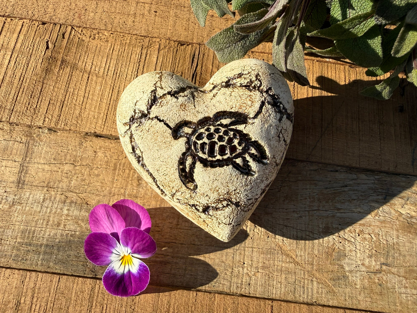 Deko Herz mit Schildkröte