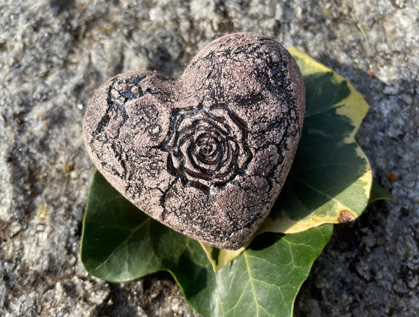 Deko Herz mit Blume Rose
