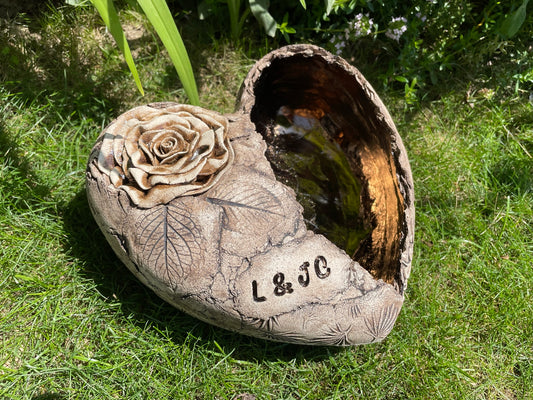 Geschenk Herz mit Rose & Kerze L
