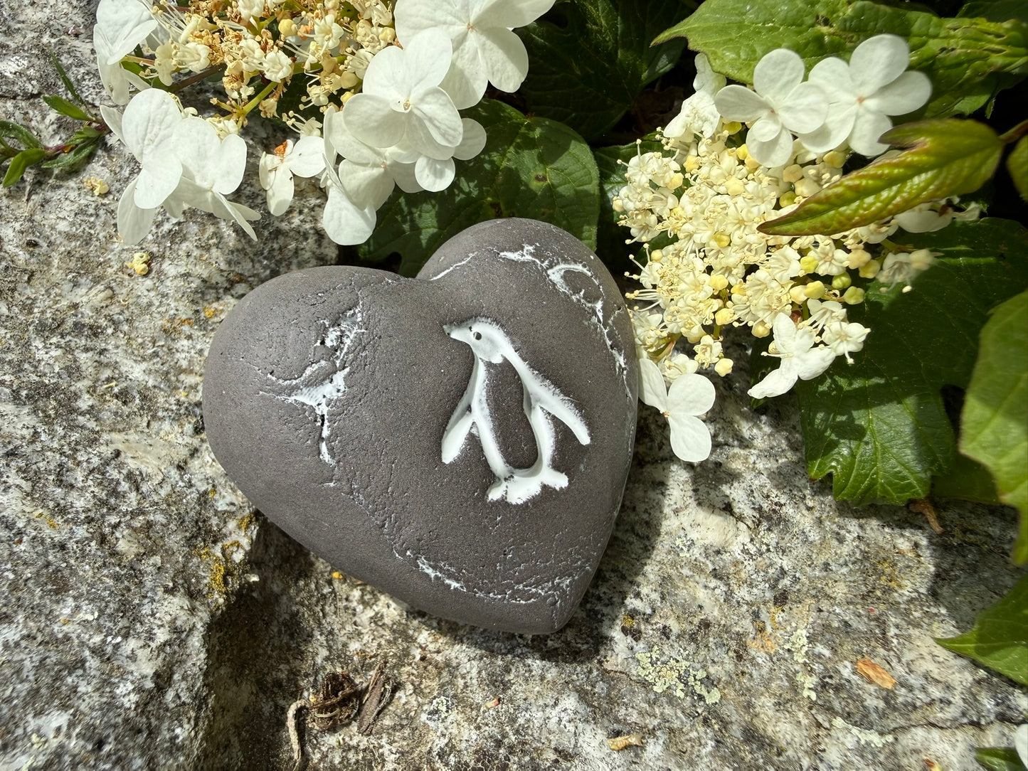 Deko Herz mit Pinguin