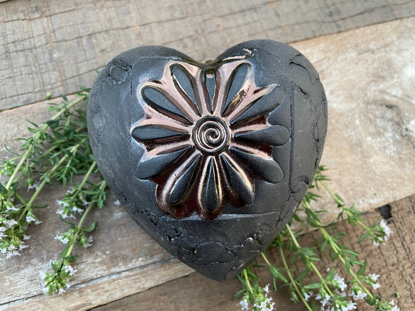 Deko Herz mit Blume Margerite