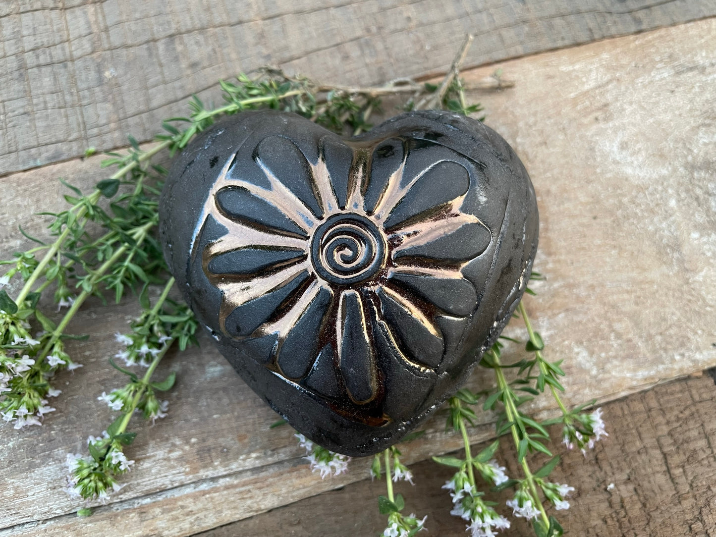 Deko Herz mit Blume Margerite