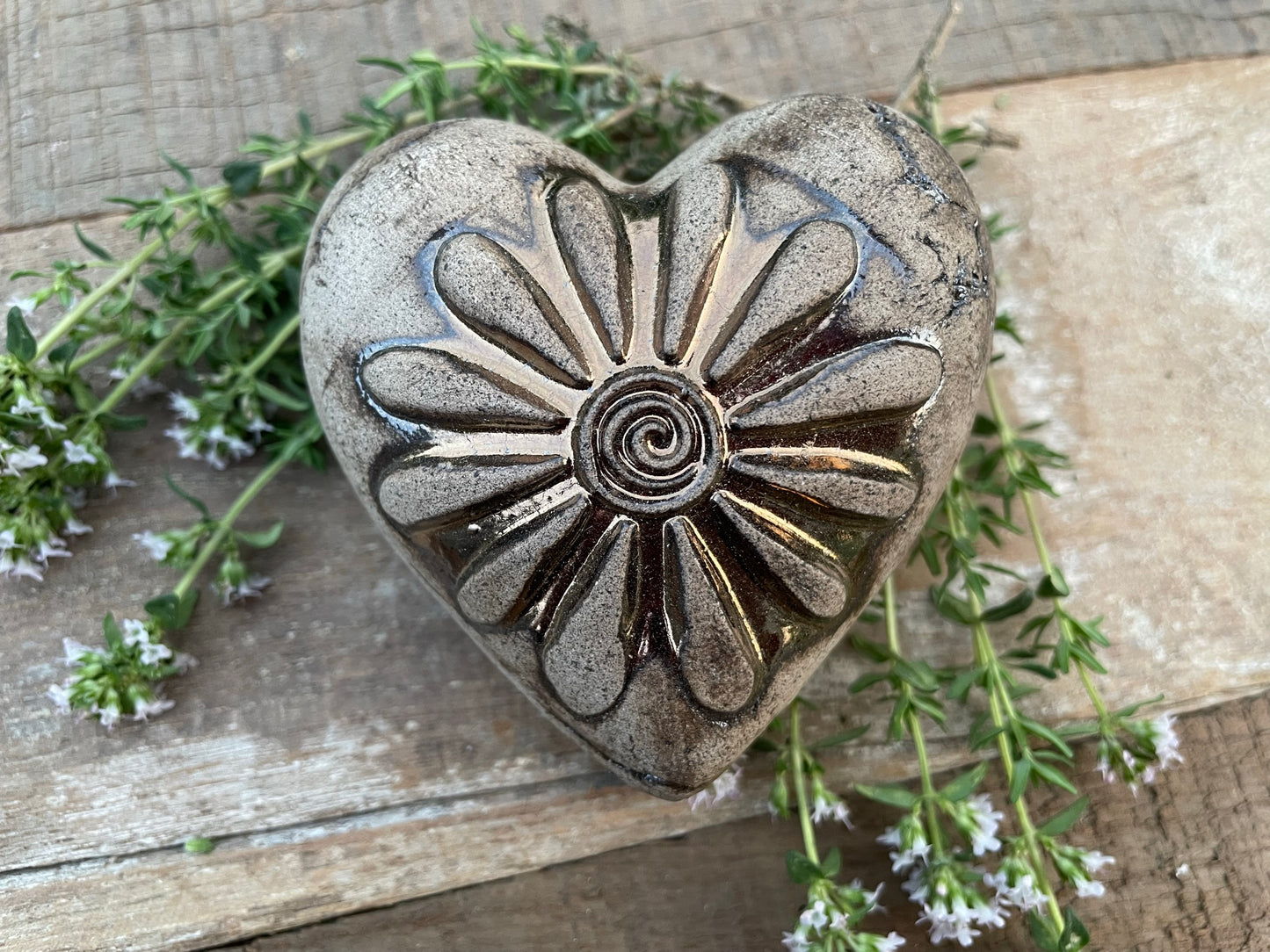 Deko Herz mit Blume Margerite